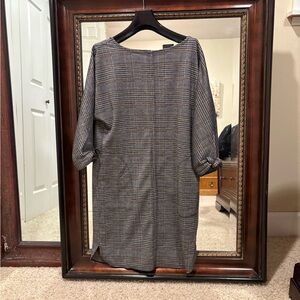 Max Studio Black and Gray Plaid Dress